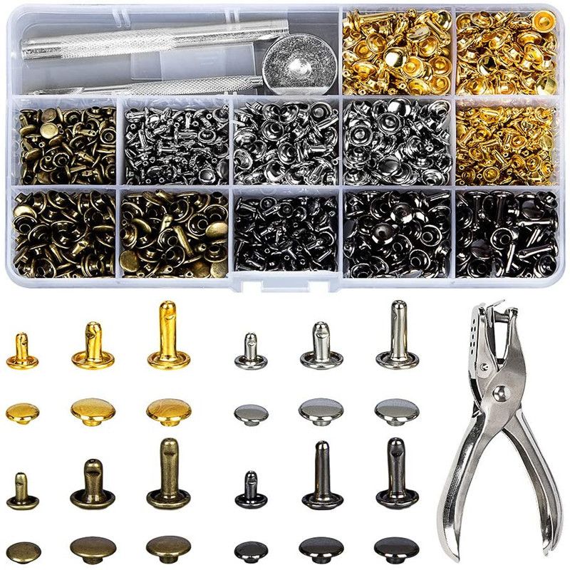 Rivet Setter Tool - Metalowe podwójne nity z łbem, okrągłe