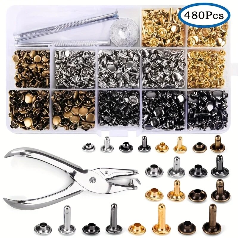 Rivet Setter Tool - Metalowe nity z podwójną nasadką Okrągły
